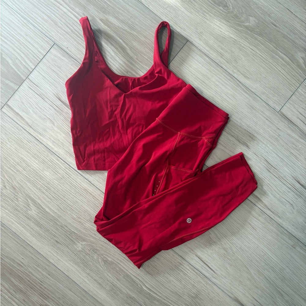 Lululemon Red Workout Set